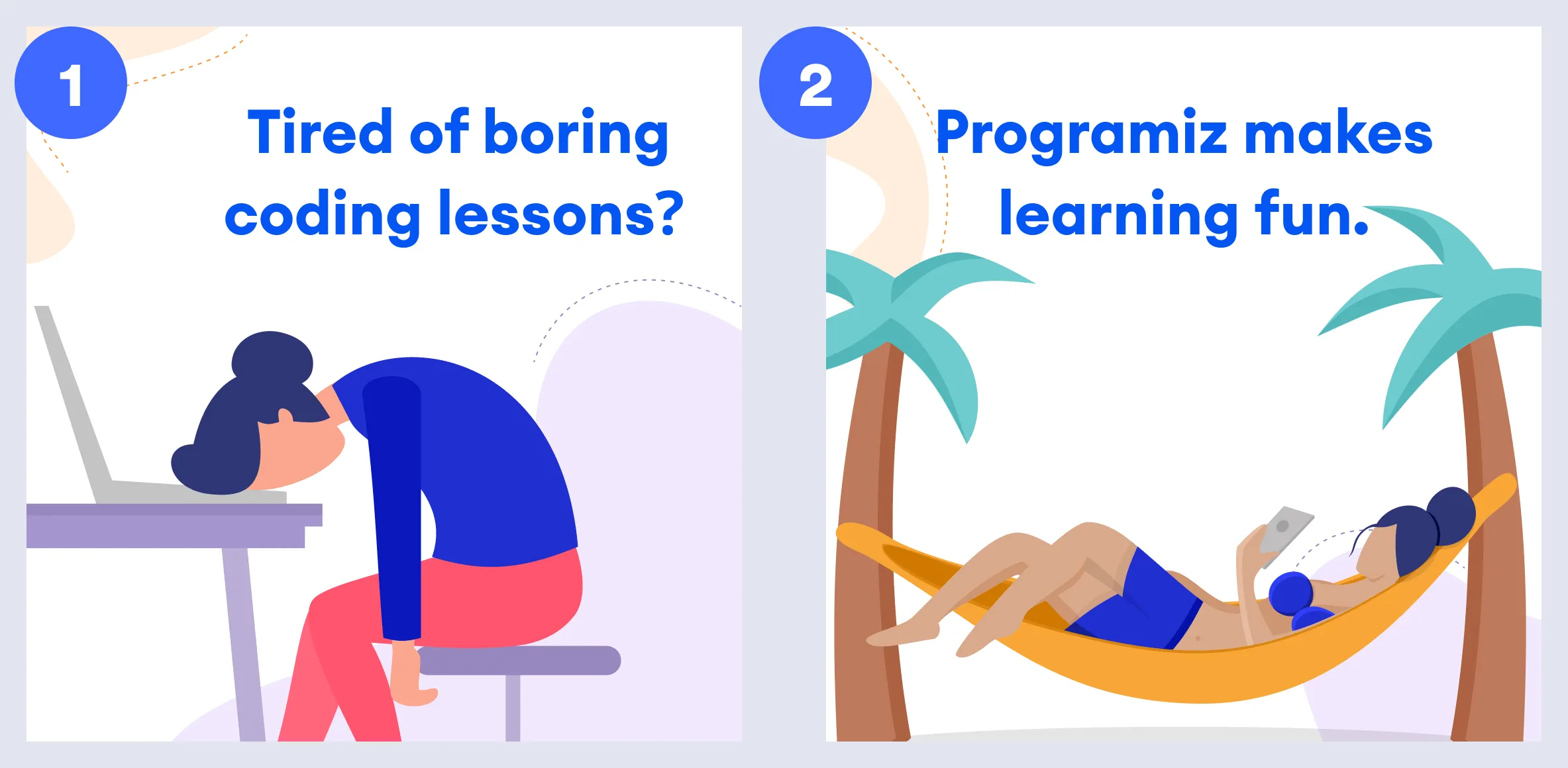 negative framing used for Programiz marketing