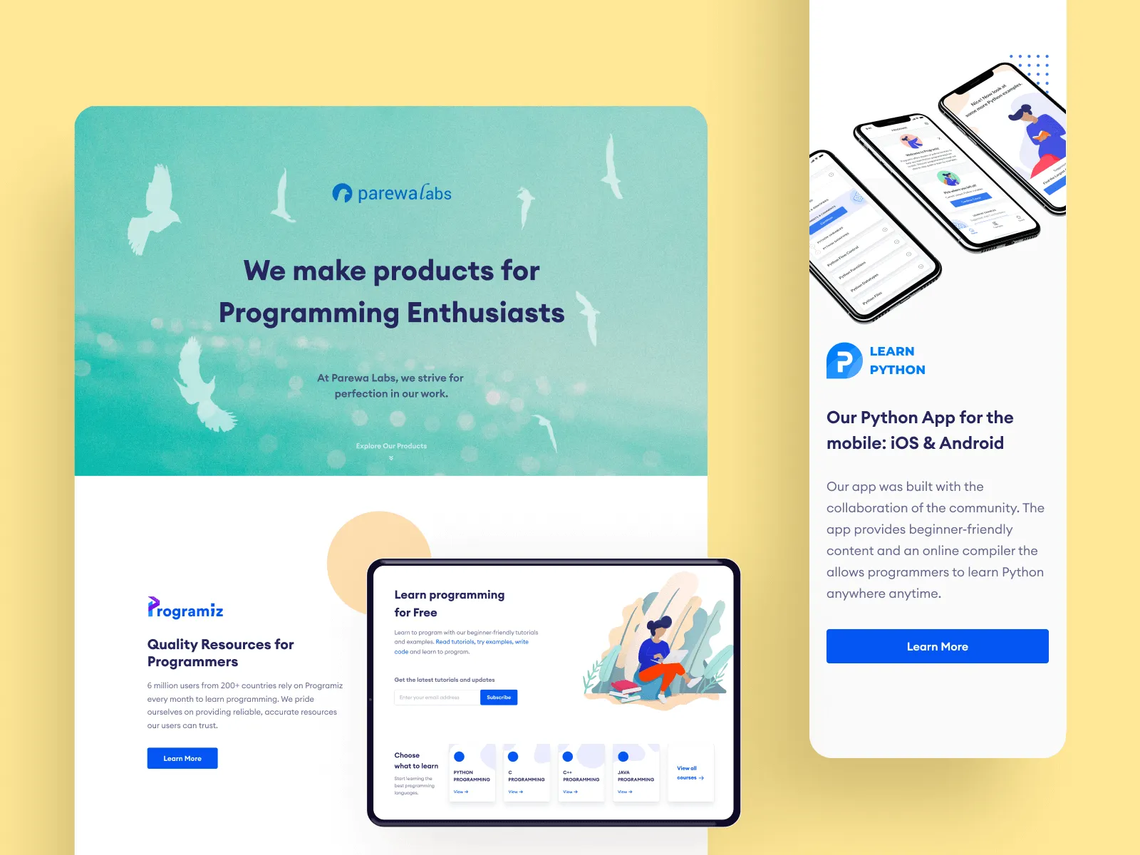 Refreshed look of the new Parewa Labs landing page. To view detailed mockups visit my dribbble post.