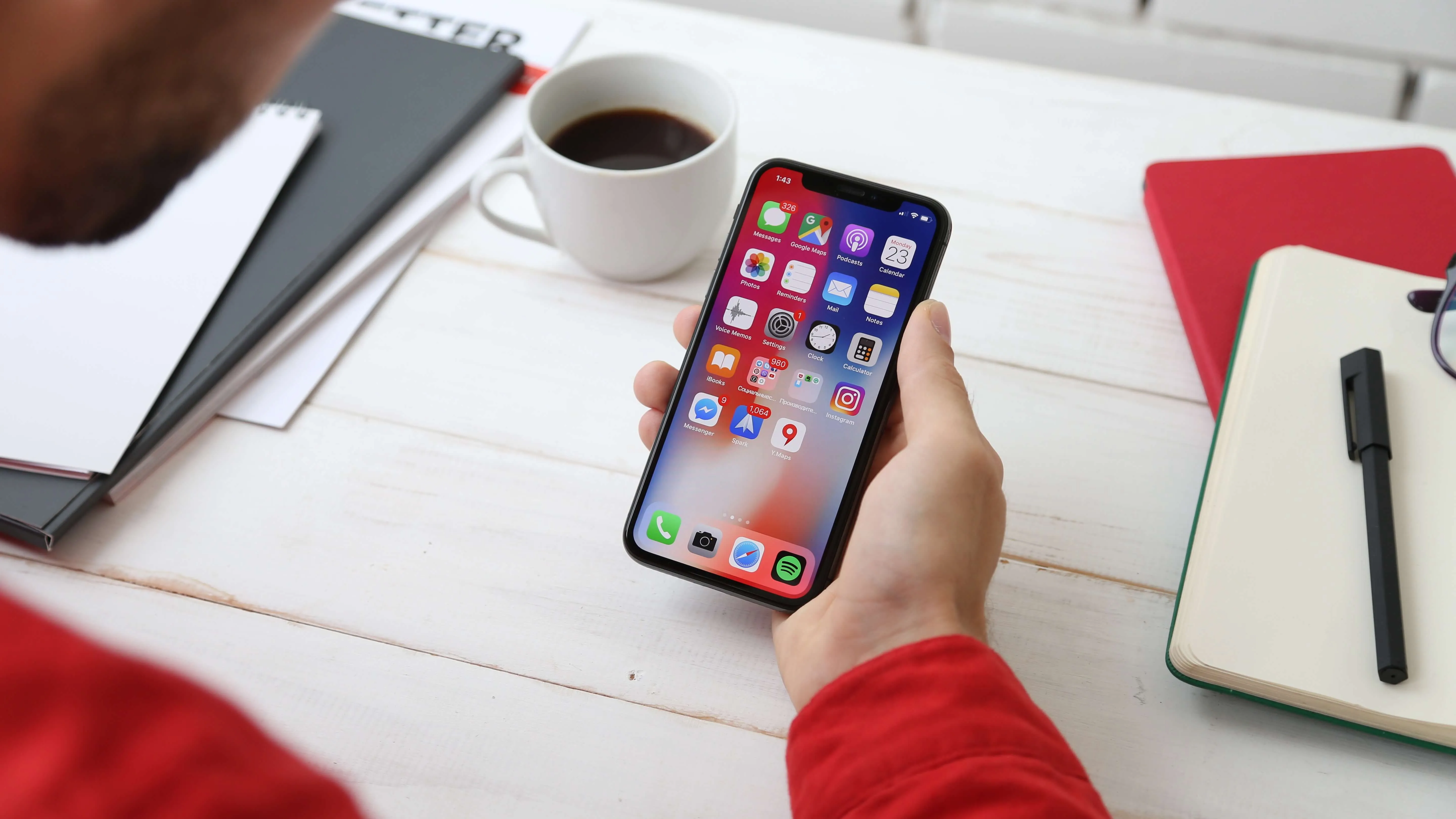 using iphone