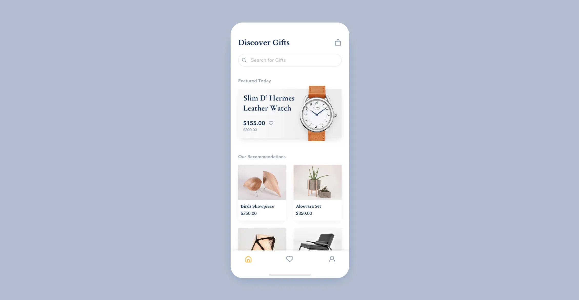 UI design for gift app