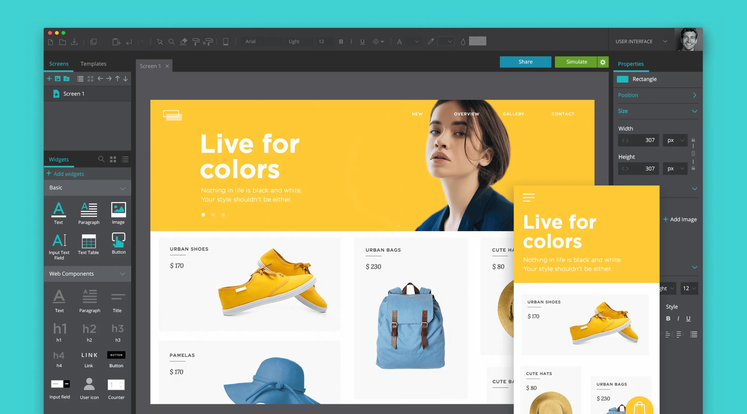 just in mind wireframe and ui ux design tool