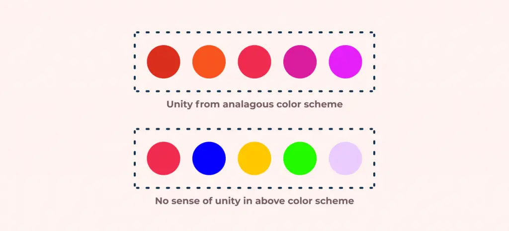 Unity in design example using color palettes